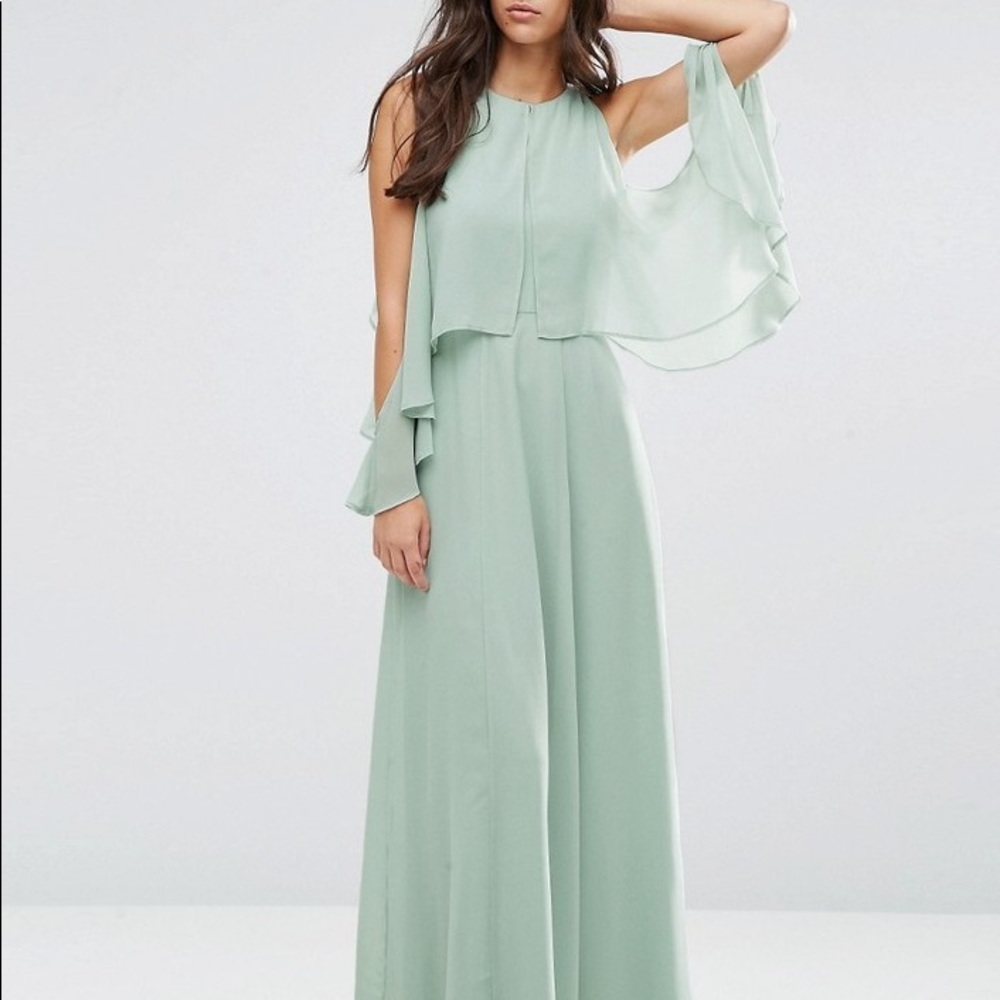ASOS extreme cold shoulder maxi dress